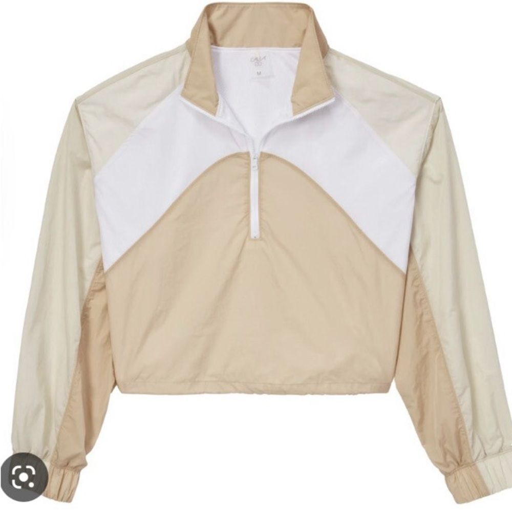 🇺🇸 New Calla Miranda Lamberts brand Beige and White Windbreaker Jacket cropped